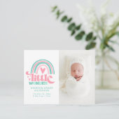 Geboortedatum Foto Briefkaart | Little Wonder (Staand voorkant)