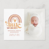 Geboortedatum Foto Briefkaart | Little Wonder (Voorkant)