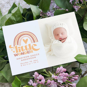 Geboortedatum Foto Briefkaart   Little Wonder