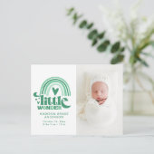 Geboortedatum Foto Briefkaart | Little Wonder (Staand voorkant)