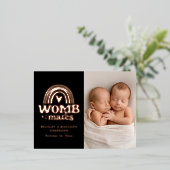 Geboortedatum Foto Briefkaart Womb Mates Folie (Staand Voorkant)