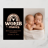 Geboortedatum Foto Briefkaart Womb Mates Folie (Voorkant)