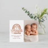 Geboortedatum Foto Briefkaart Womb Mates Folie (Staand Voorkant)