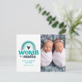 Geboortedatum Foto Briefkaart | Wombates (Staand voorkant)