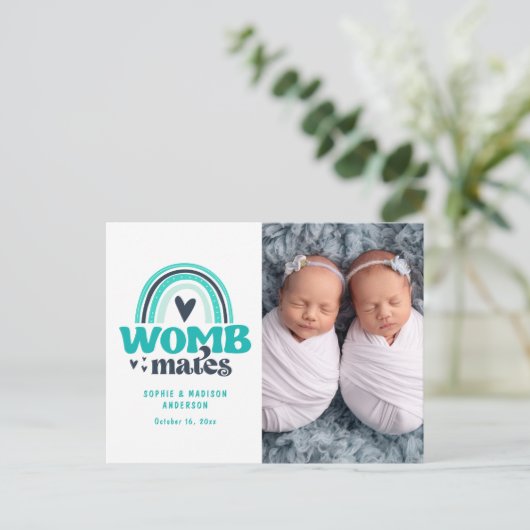 Geboortedatum Foto Briefkaart | Wombates (Staand voorkant)