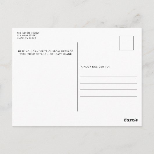 Geboortedatum Foto Collage|Vier Foto's Postc Briefkaart (Achterkant)