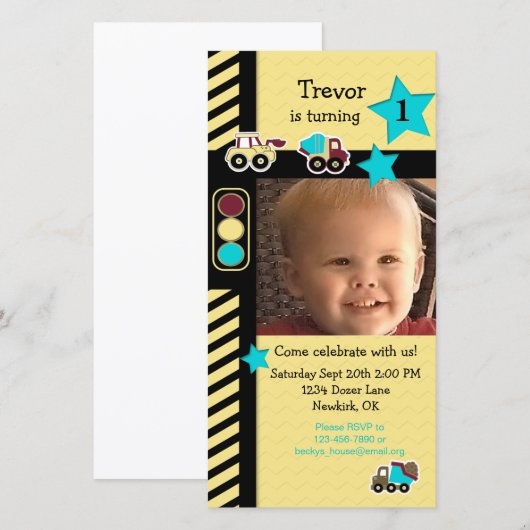 Geboortedatum: foto-kaart (Voorkant / Achterkant)