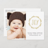 Geboortedatum: Gold & White Holiday Briefkaart (Voorkant / Achterkant)