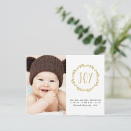 Geboortedatum: Gold & White Holiday Briefkaart