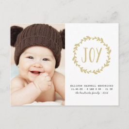Geboortedatum: Gold & White Holiday Briefkaart