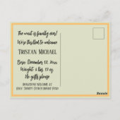 Geboortedatum: Happy Cats die slapen Briefkaart (Achterkant)