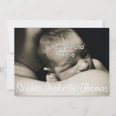 Geboortedatum: Heart Horse Baby Girl Aankondiging (Achterkant)