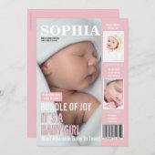 Geboortedatum Hoesje 3 Foto's Aankondiging (Voorkant / Achterkant)