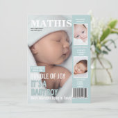 Geboortedatum Hoesje 3 Foto's Aankondiging (Staand voorkant)