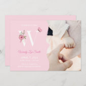 Geboortedatum Initiaal Girl W Kaart (Voorkant / Achterkant)