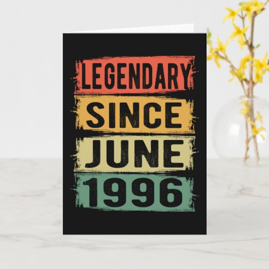 Geboortedatum: juni 1996 kaart (Gele Bloem)