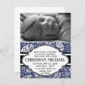 Geboortedatum: Land Paisley New Baby Boy Aankondiging (Voorkant / Achterkant)