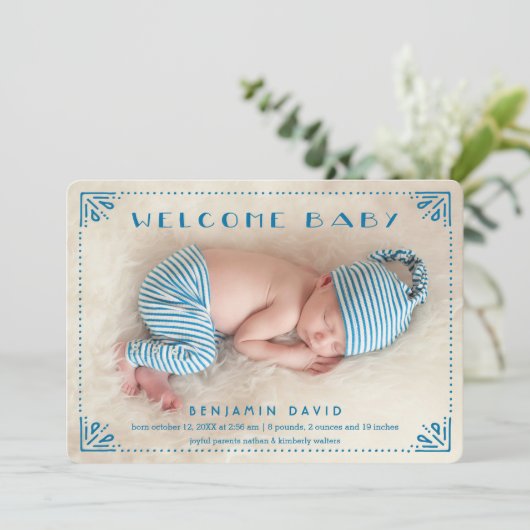 Geboortedatum Lijst met zoete vermelding Aankondiging (Staand voorkant)