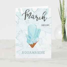 Geboortedatum maart: Aquamarine Birthstone en Bloe Kaart