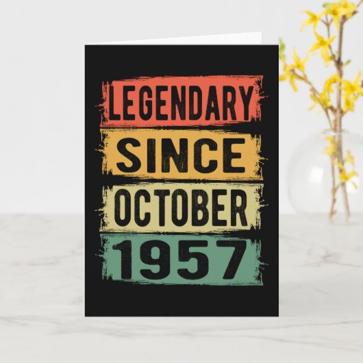 Geboortedatum: oktober 1957 kaart (Gele Bloem)