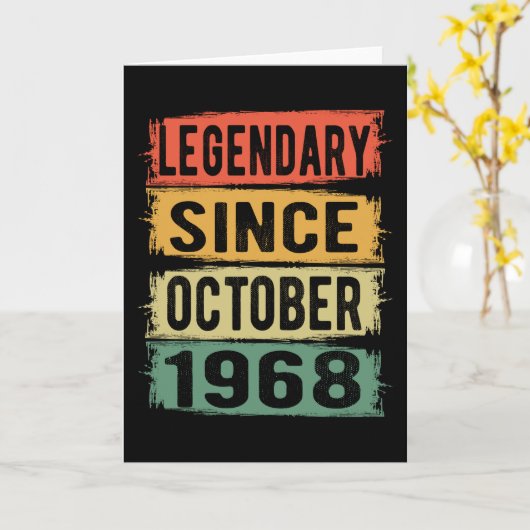 Geboortedatum: oktober 1968 kaart (Gele Bloem)