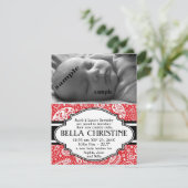 Geboortedatum: Paisley New Baby Girl Aankondiging (Staand voorkant)