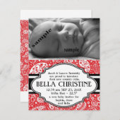 Geboortedatum: Paisley New Baby Girl Aankondiging (Voorkant / Achterkant)