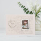 Geboortedatum poststempel en foto- en poststempel aankondiging (Staand voorkant)