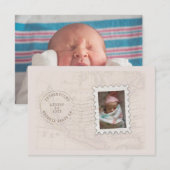 Geboortedatum poststempel en foto- en poststempel aankondiging (Voorkant / Achterkant)