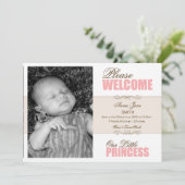 Geboortedatum - Prinses 2 Aankondiging (Staand voorkant)