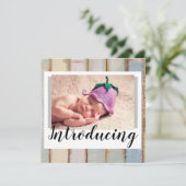 Geboortedatum: Rustic Wood One Foto (Staand voorkant)