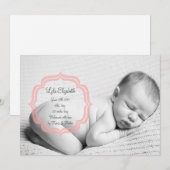 Geboortedatum: Sweet Baby Girl Aankondiging (Voorkant / Achterkant)