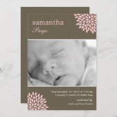 Geboortedatum: Sweet Bloom Baby Girl Aankondiging (Voorkant / Achterkant)