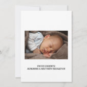 Geboortedatum: twee foto's eenvoudige pijlen aankondiging (Achterkant)