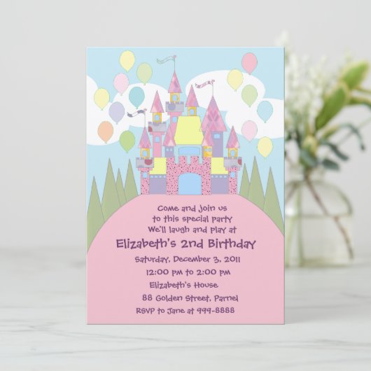 Geboortedatum uitnodiging 022: Castle (Staand voorkant)