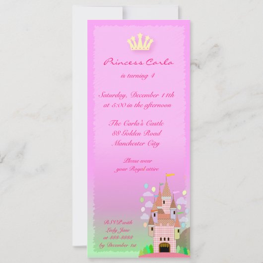 Geboortedatum: uitnodiging 029: Castle IIB (Achterkant)