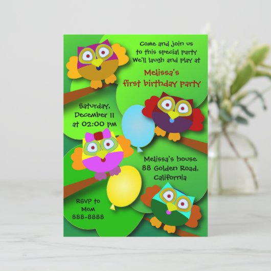 Geboortedatum uitnodiging 030G: Eigenaren (Staand voorkant)