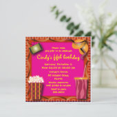 Geboortedatum: uitnodiging 038: Popcorn en zachte  (Staand voorkant)