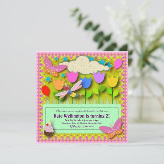 Geboortedatum: uitnodiging 057: Mijn achtertuin (Staand voorkant)