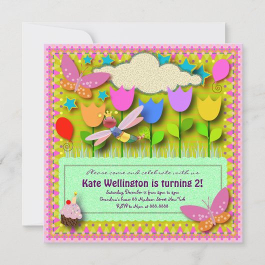 Geboortedatum: uitnodiging 057: Mijn achtertuin (Voorkant)