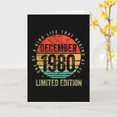 Geboortedatum - Vintage december 1980 Kaart (Gele Bloem)
