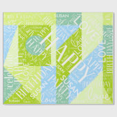 Geboortedatum Voeg de Naam Groene ID274 van de Mid Cadeaupapier (Vlak)