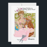 Geboortedatum: Vrouw Friend Dierenvriend Kaart<br><div class="desc">Perfecte verjaardagskaart voor je meest stijlvolle dierliefhebbende vriend die van plan is haar verjaardag te vieren met haar naaste "feestdieren". De woorden op de achtergrond van de afbeelding zijn Frans voor "Crazy Cafe." Er is geen plek waar je gek en leuk bent als het gaat om een verjaardagsfeest met je...</div>