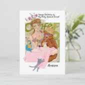 Geboortedatum: Vrouw Friend Dierenvriend Kaart (Staand voorkant)