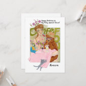 Geboortedatum: Vrouw Friend Dierenvriend Kaart (Voorkant / Achterkant in situ)