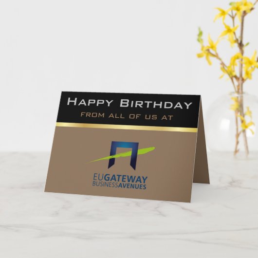 Geboortedatum werknemer met Logo bedrijf Kaart (Gele Bloem)
