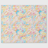 Geboortedatum Word Cloud 40 B ID270 Cadeaupapier (Vlak)