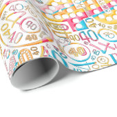 Geboortedatum Word Cloud 40 B ID270 Cadeaupapier (Rol Hoek)