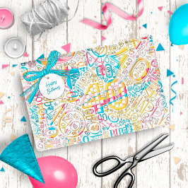 Geboortedatum Word Cloud 40 B ID270 Cadeaupapier