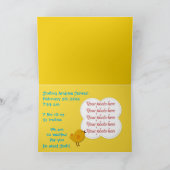 Geboortedatum: Yellow Polka stip Foto Aankondiging (Binnen)